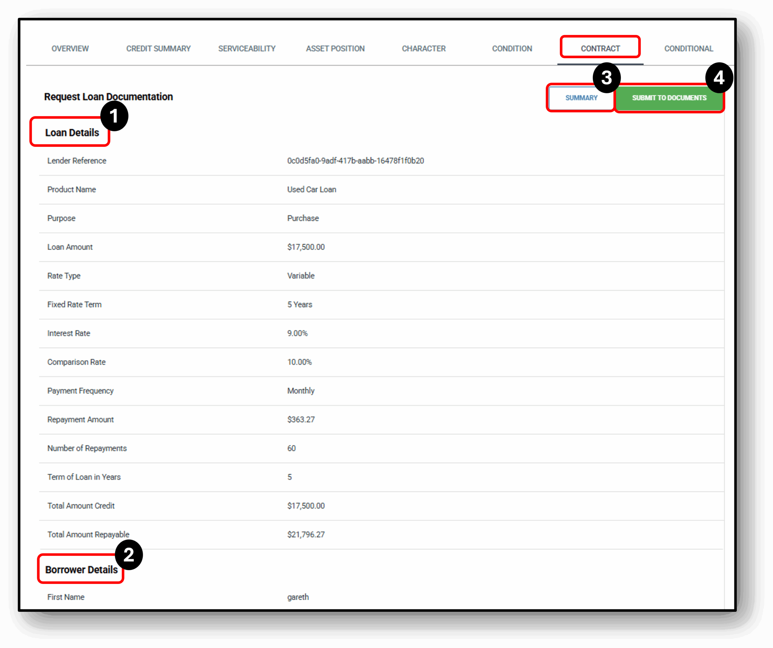 Image of the applicants tab