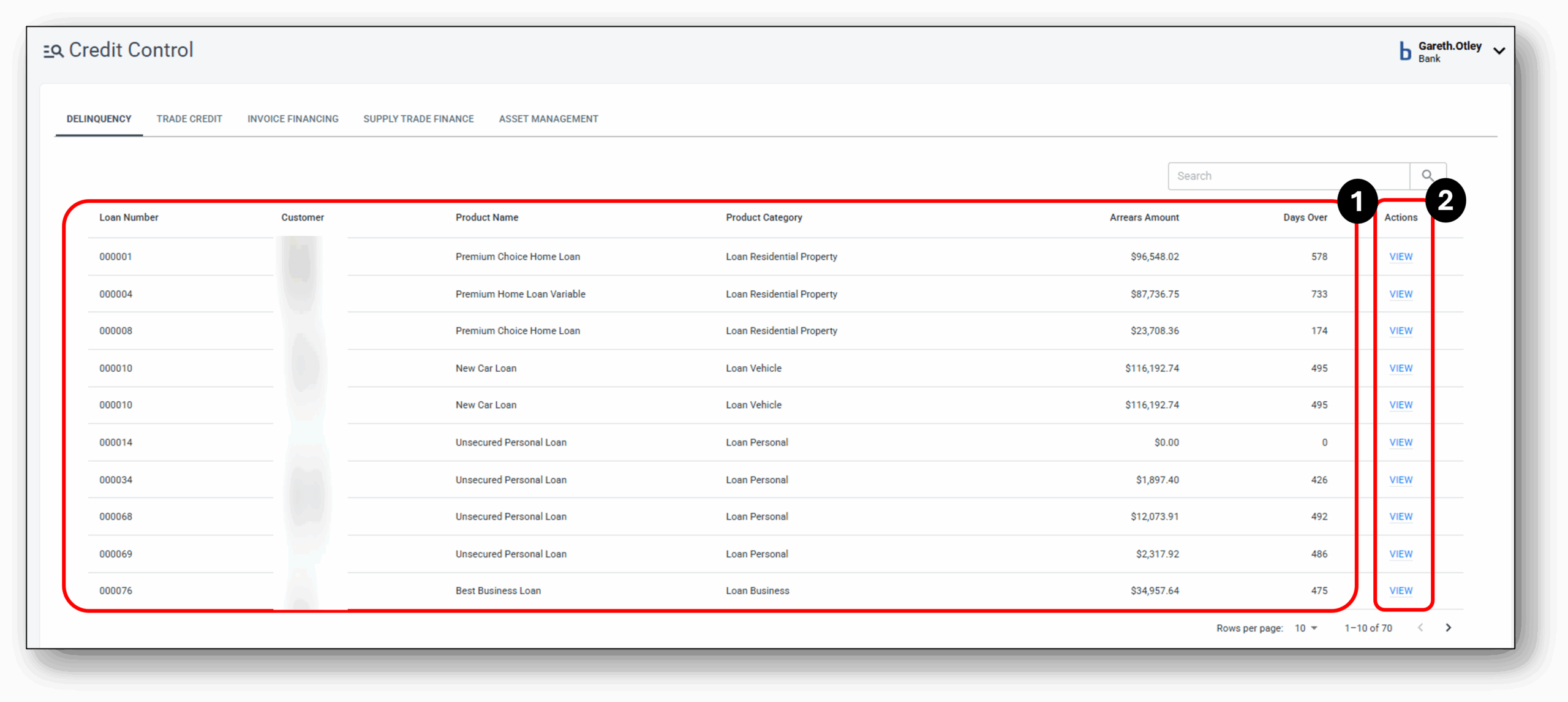 Image of the applicants tab