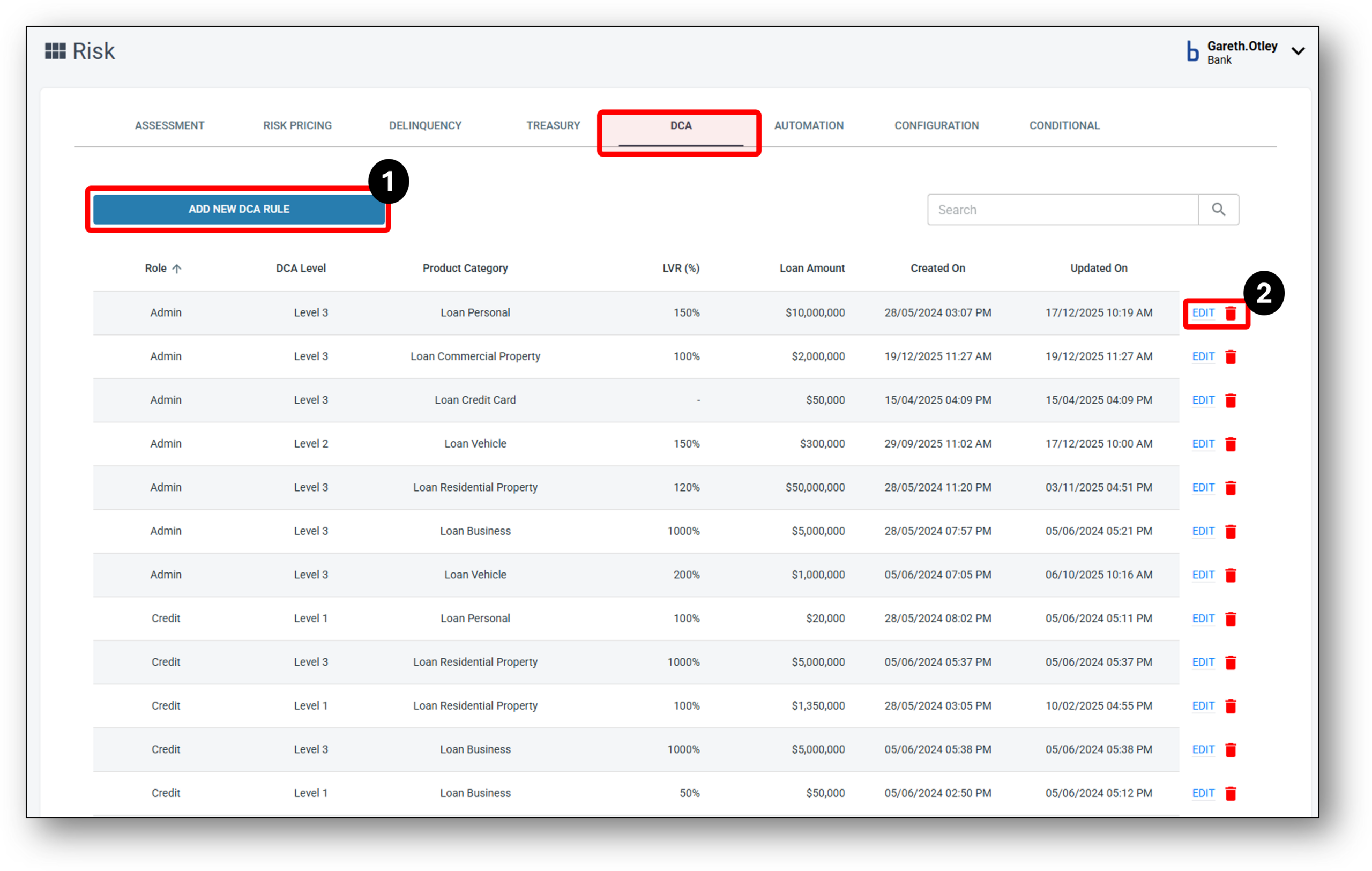 Image of the applicants tab