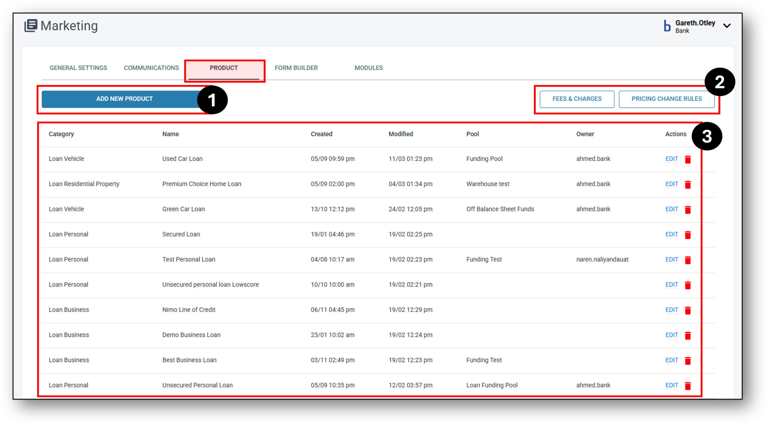 Image of the applicants tab